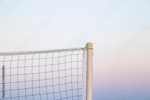 Beach volleyball net, summer vacation, sport concept. isolated sky background.