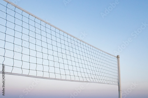 Beach volleyball net, summer vacation, sport concept. isolated sky background.