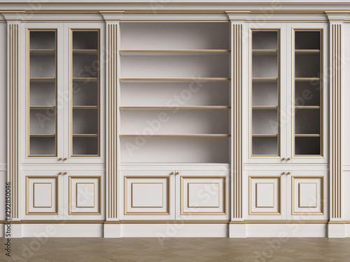 Classic library cabinet 3d rendering photo