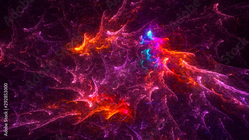 3D rendering abstract fractal polygon background