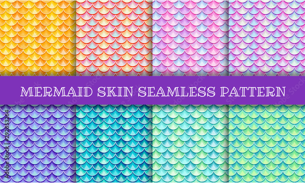 Iridescent mermaid skin semless pattern