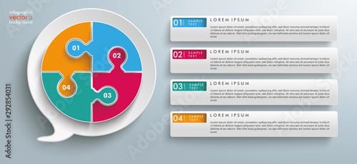 Puzzle Pieces Speech Bubble 4 Tabs