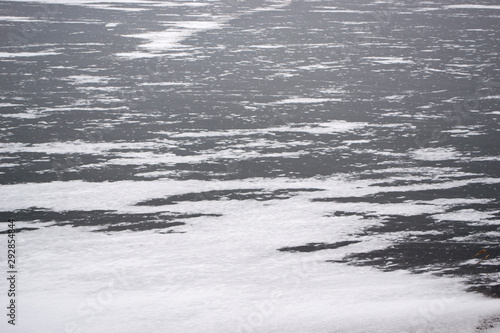 Frozen river in winter.