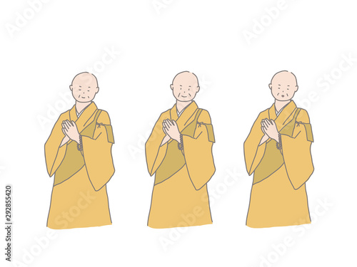 年配のお坊さん　セット