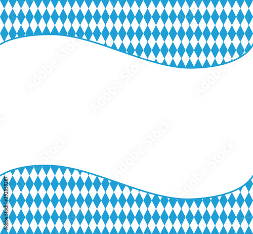 Background for inscription. Blue and white rhombus in the Bavarian style. Abstract background for Oktoberfest and creation of design in national style.
