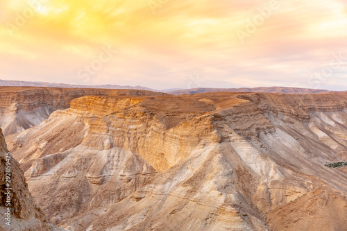 sunrise over ancient Masada fortress in Israel