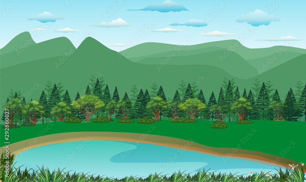 Obraz premium On the shore of the lake.