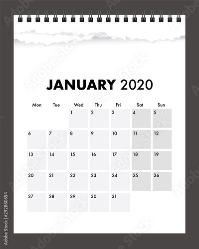 a 2020 torn calendar paper