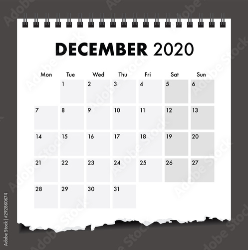 a 2020 torn calendar paper