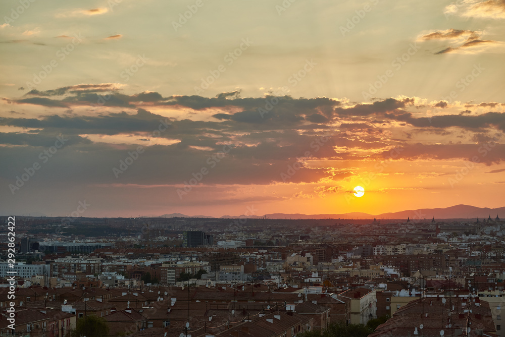 madrid sunset panoramic