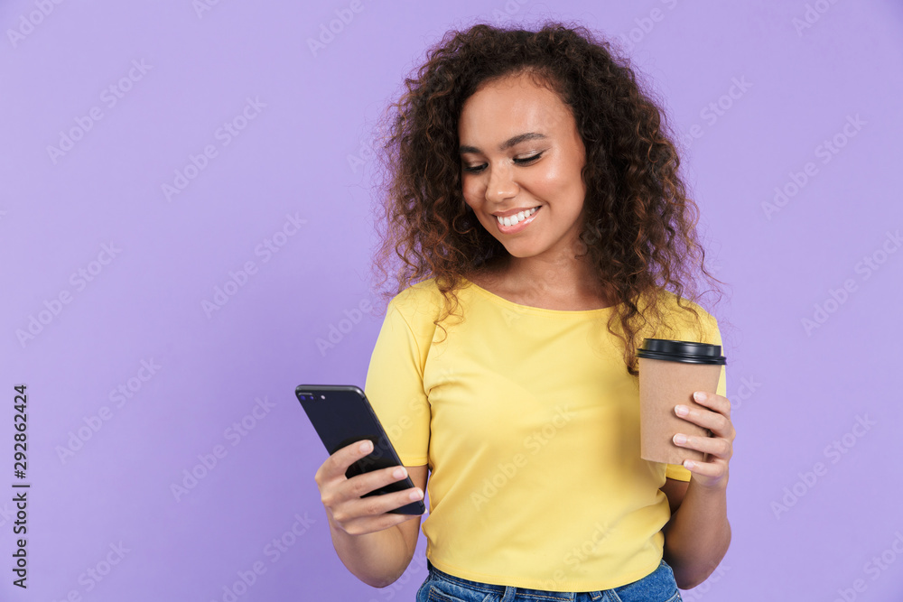 Lovely young african girl wearing casual clothing standing Lovely young african girl wearing casual clothing standing