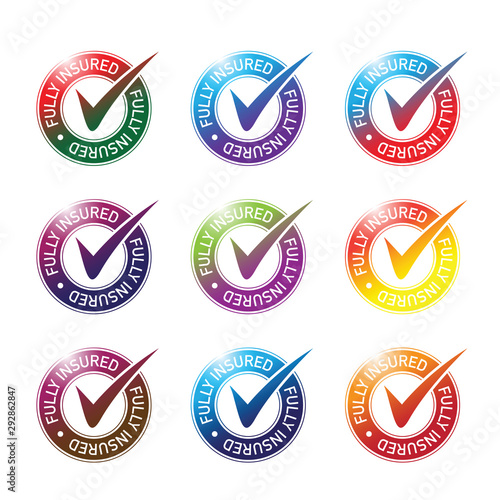 a fully insured shiny 3d icon set