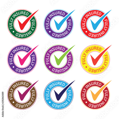 Fully insured icon set