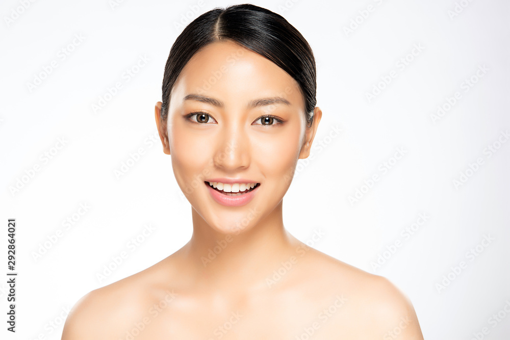 Beautiful Young Asian Woman with Clean Fresh Skin, Beautiful Young Asian Woman with Clean Fresh Skin,