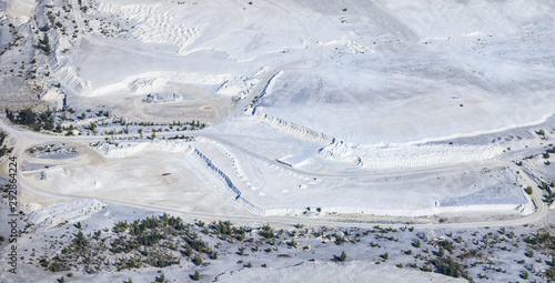 Aerial view of  toxic waste lake from coper mine photo