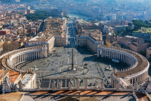 Saint Peter's Square in Vatican and aerial view of Rome. Italy © lenaivanova2311