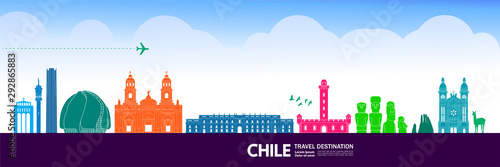 Chile travel destination grand vector illustration.
