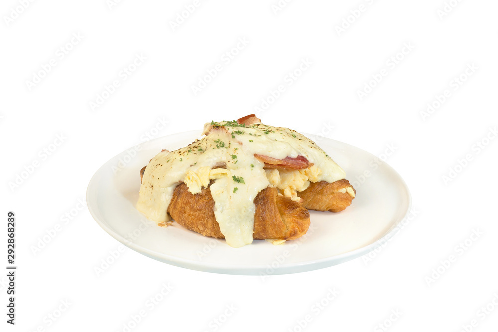 croque madame isolated on white background with clipping path croque madame isolated on white background with clipping path