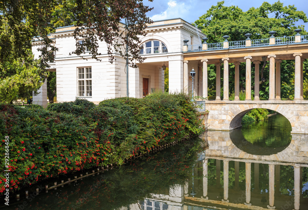 Fragment of Palace on the Isle, Royal Lazienki Park in Warszaw, Poland