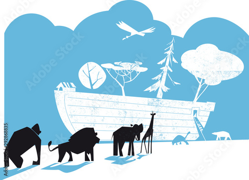 Noah's ark vector illustration, bible history
