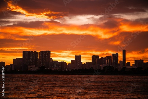 夕焼けの海