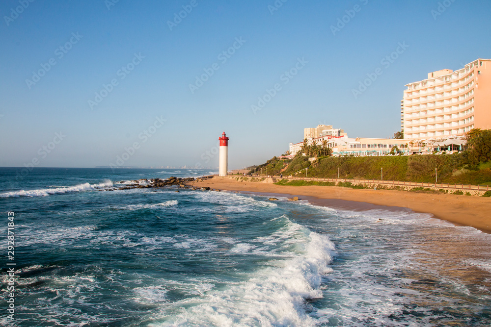 Fototapeta premium The Lighthouse at Umhlanga with Waves