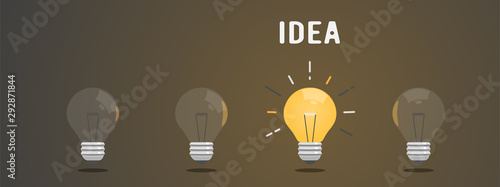 Abstract vector flat design lightbulb idea icon