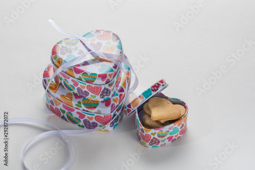 These are cookies-hearts in boxes for the holiday