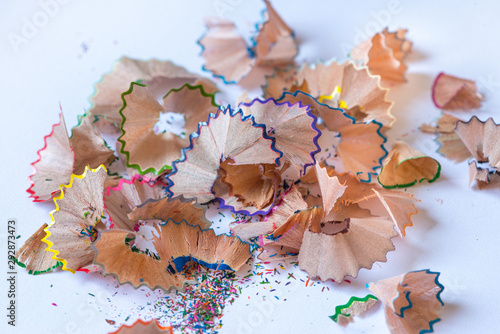  Multicolored pencil shavings