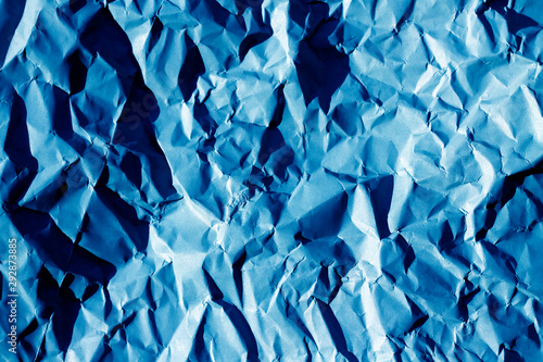 fond texture papier bleu froissé