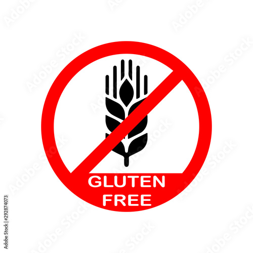 Gluten free vector symbol icon isolated on white background