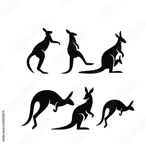  kangaroo logo icon designs vector