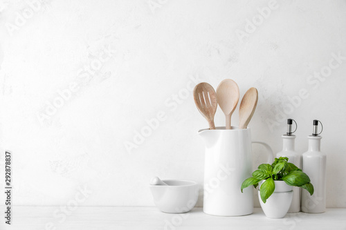 Contemporary kitchen background with blank space for a text