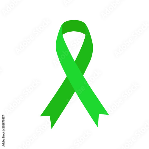 Green ribbon mental health icon