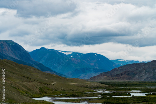 Fototapeta Naklejka Na Ścianę i Meble -  Background image of a mountain landscape. Russia, Siberia, Altai