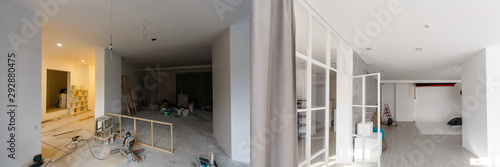 Canvas Print renovation concept - apartment before and after restoration or refurbishment