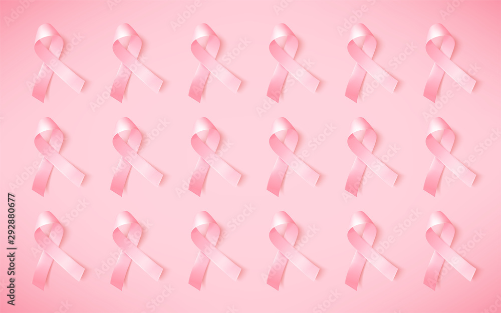 Vector background for world breast cancer awareness month in october . Realistic pink ribbon. Vector background for world breast cancer awareness month in october . Realistic pink ribbon.
