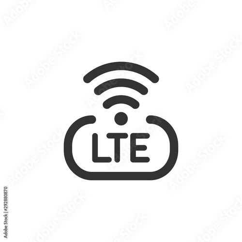 LTE wireless internet vector icon isolated on white background