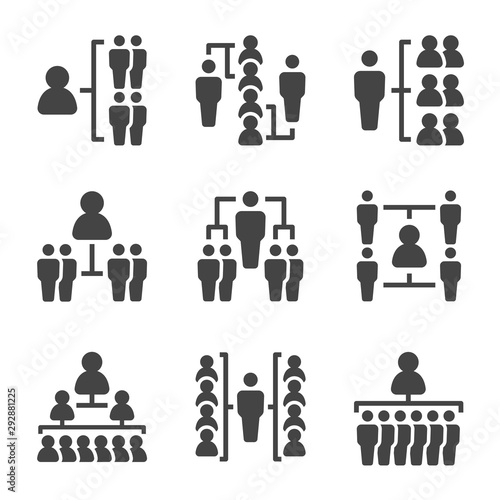 organization chart with people icon set,vector and illustration