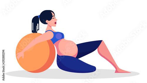 Yoga for pregnant woman concept. Fitness and sport