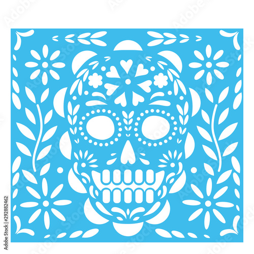 Day of the Death paper cut Flag