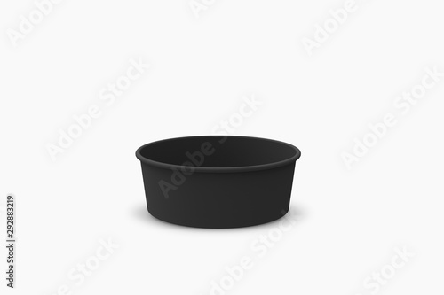 3D illustrator Paper food container with plastic lid isolated on white background