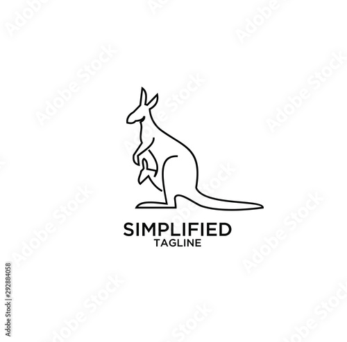  kangaroo line logo icon designs vector