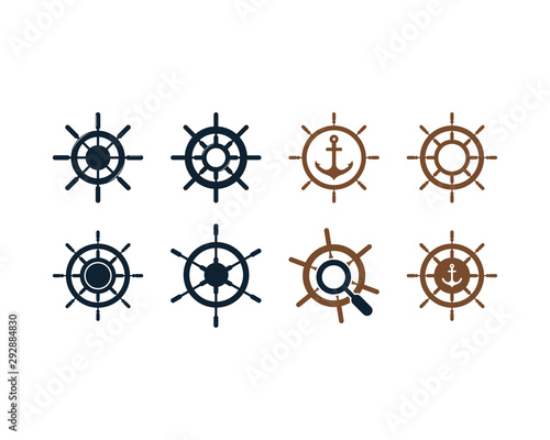 Ship wheel graphic design template vector illustration