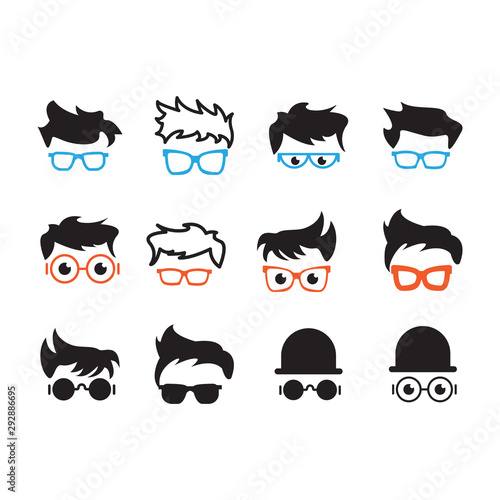 Geek nerd collection set graphic design template vector