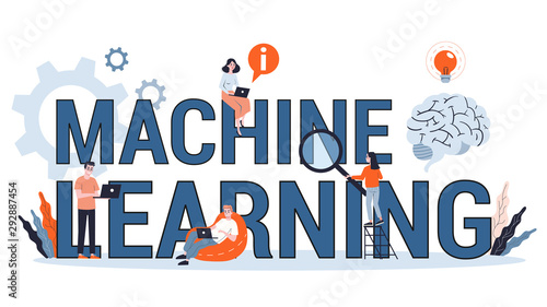Machine learning concept. Artificial intelligence learning new algorithm