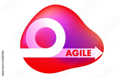 Agile development methodology icon vector illustration. Agile Life Cycle Icon Vector. People running to success. Flexible developing process logo. T-shirt print design.