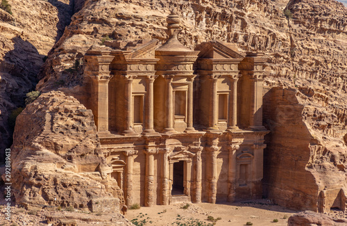 Ad Deir - Monastery in the ancient city of Petra. Petra is the main attraction of Jordan. Petra is included in the UNESCO heritage list.