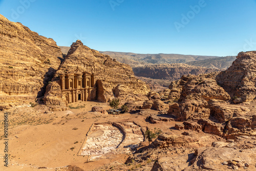 Ad Deir - Monastery in the ancient city of Petra. Petra is the main attraction of Jordan. Petra is included in the UNESCO heritage list.