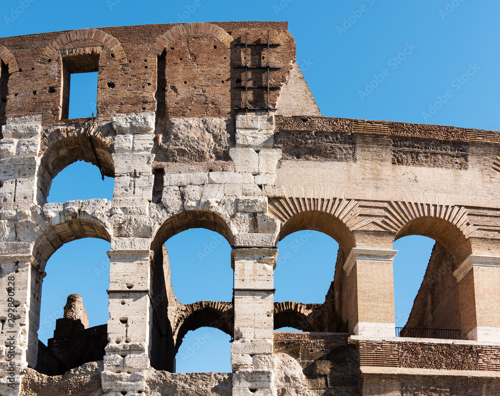 Rome, Italy, February 19 2017 - Inside the Colosseum. Rome. Italy